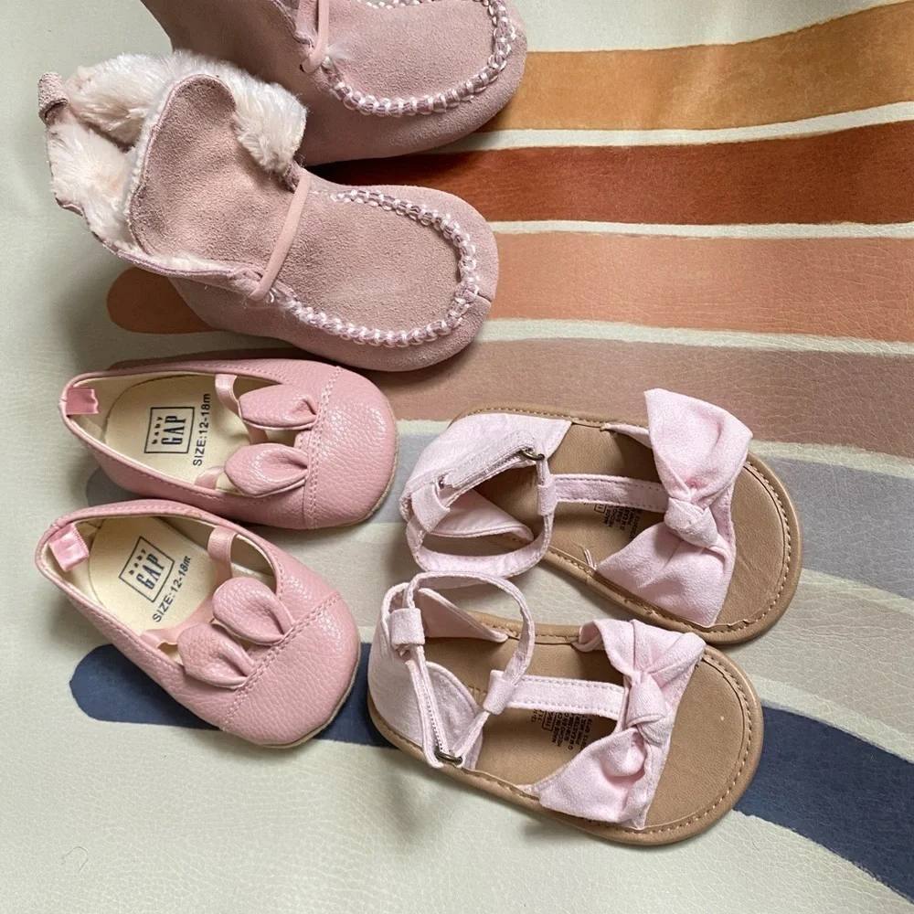 3 pairs of toddler girl shoes